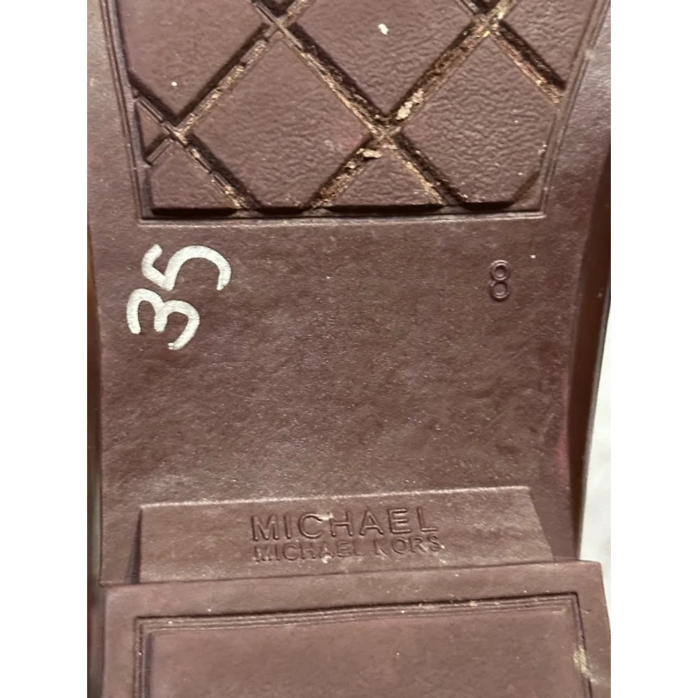 MICHAEL MICHAEL KORS Size 8 Larson Burgundy Back Tie Rainboots